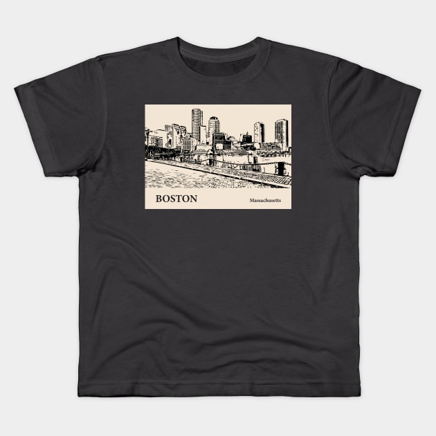 Boston - Massachusetts Kids T-Shirt by Lakeric